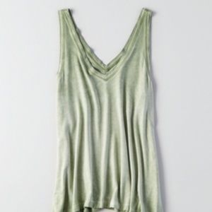 AE Green V Neck Tank Top